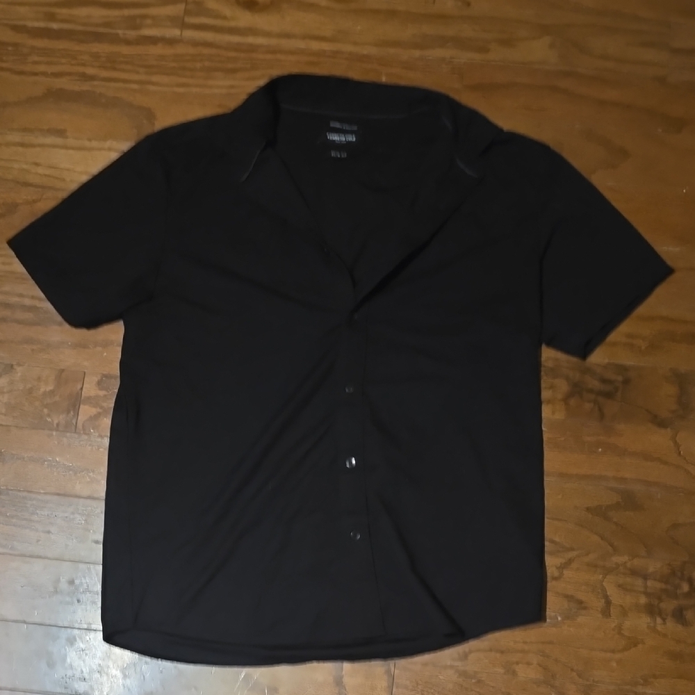 Kenneth Cole Men's Black Casual Button Down Shirt